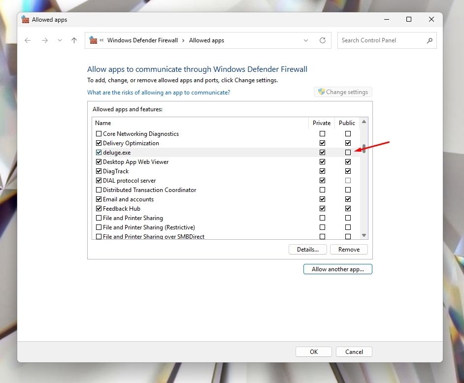 Torrent app example in the list